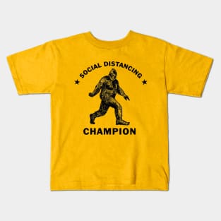 Bigfoot Social Distancing Champion (Light Colors) Kids T-Shirt